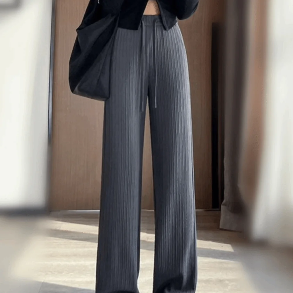 Lightweight Crinkle Fabric Wide Leg Pants High Waisted Ultra Thin Palazzo Pants Floor Length Drapey Casual Trousers Casual Look