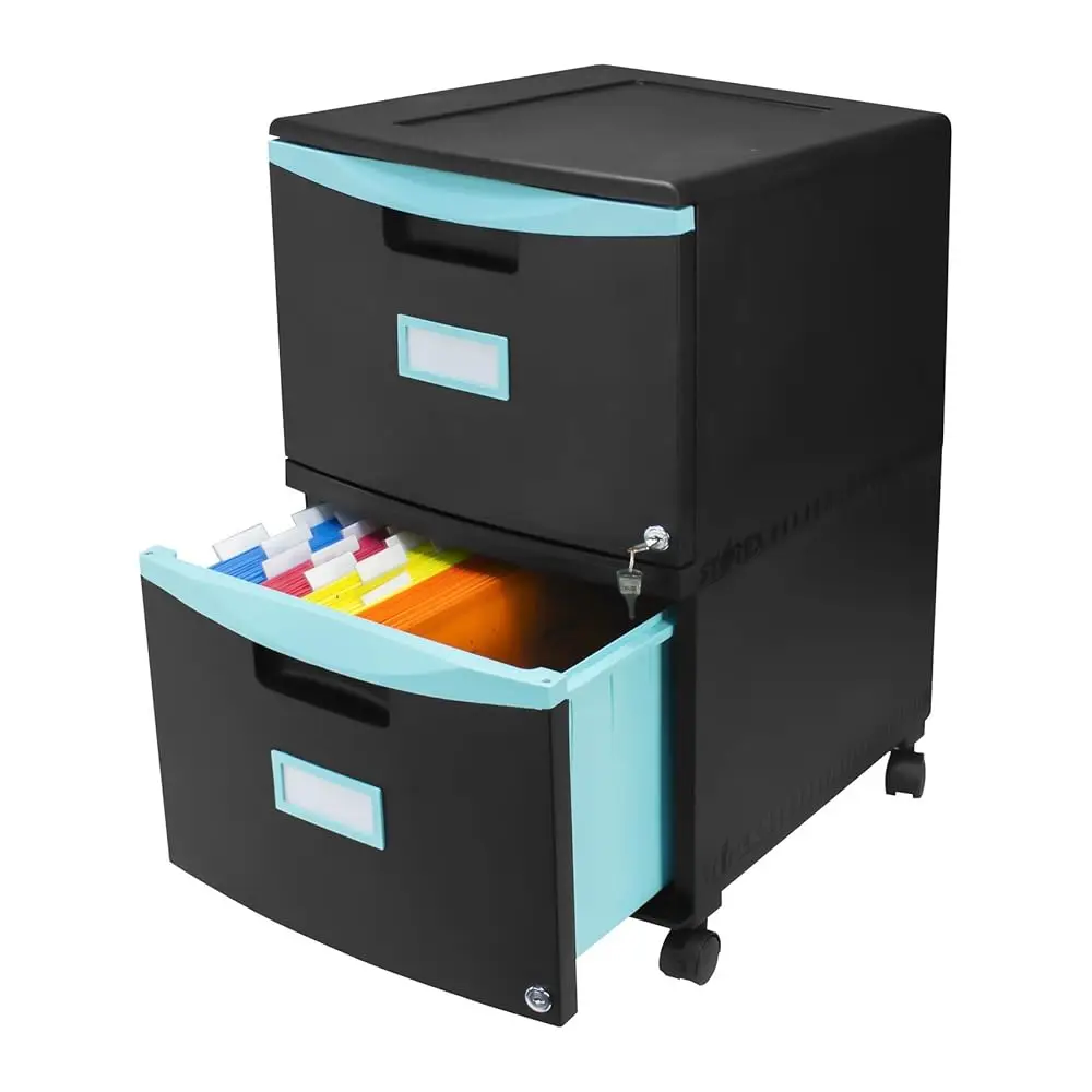 

61315C01C File Cabinet, 1-Pack, Black/Teal