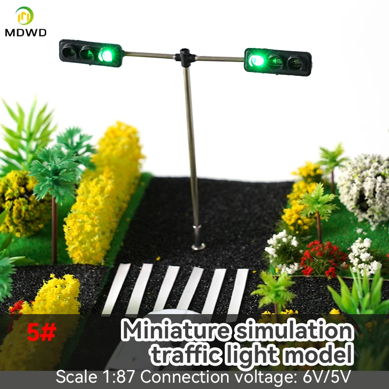 2PCS HO Scale Model Traffic Lights  with Controller ForTrain Railway Railroad Diorama Layout