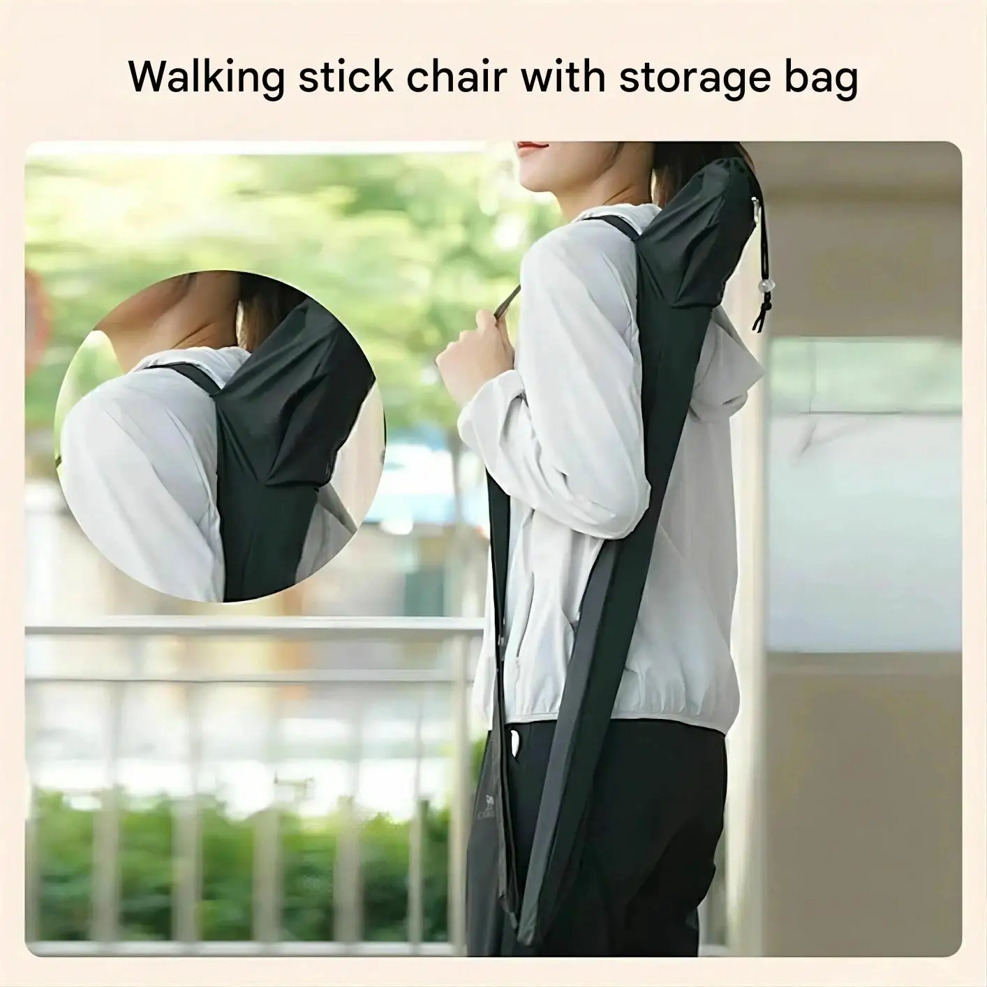 

Outdoor Trekking Poles Multifunctional Crutch Stool Travel Trekking Poles Lightweight Non-slip Crutch Chair