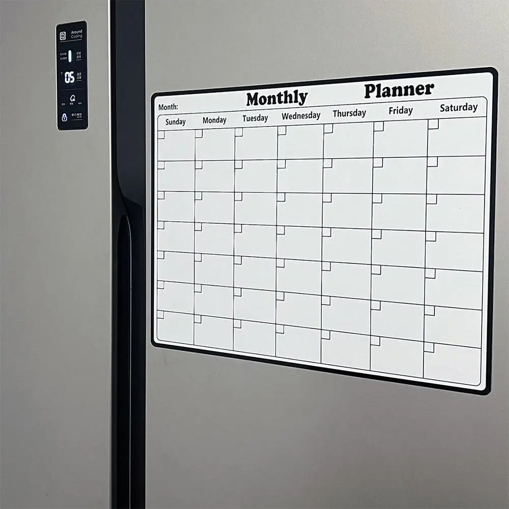 New Magnetic Refrigerator Dry Erase Calendar Monthly Planner Reusable Monthly/Weekly Planner Sticker Record Message Board Memo