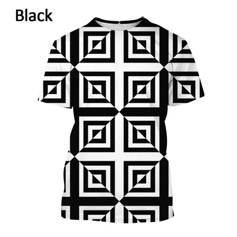 Men's Rotate 3D Printing T-Shirt For Men Vertigo Hypnotic Cool Abstract Short Sleeve Casual Tee Tops Men Optical Illusion Tshirt