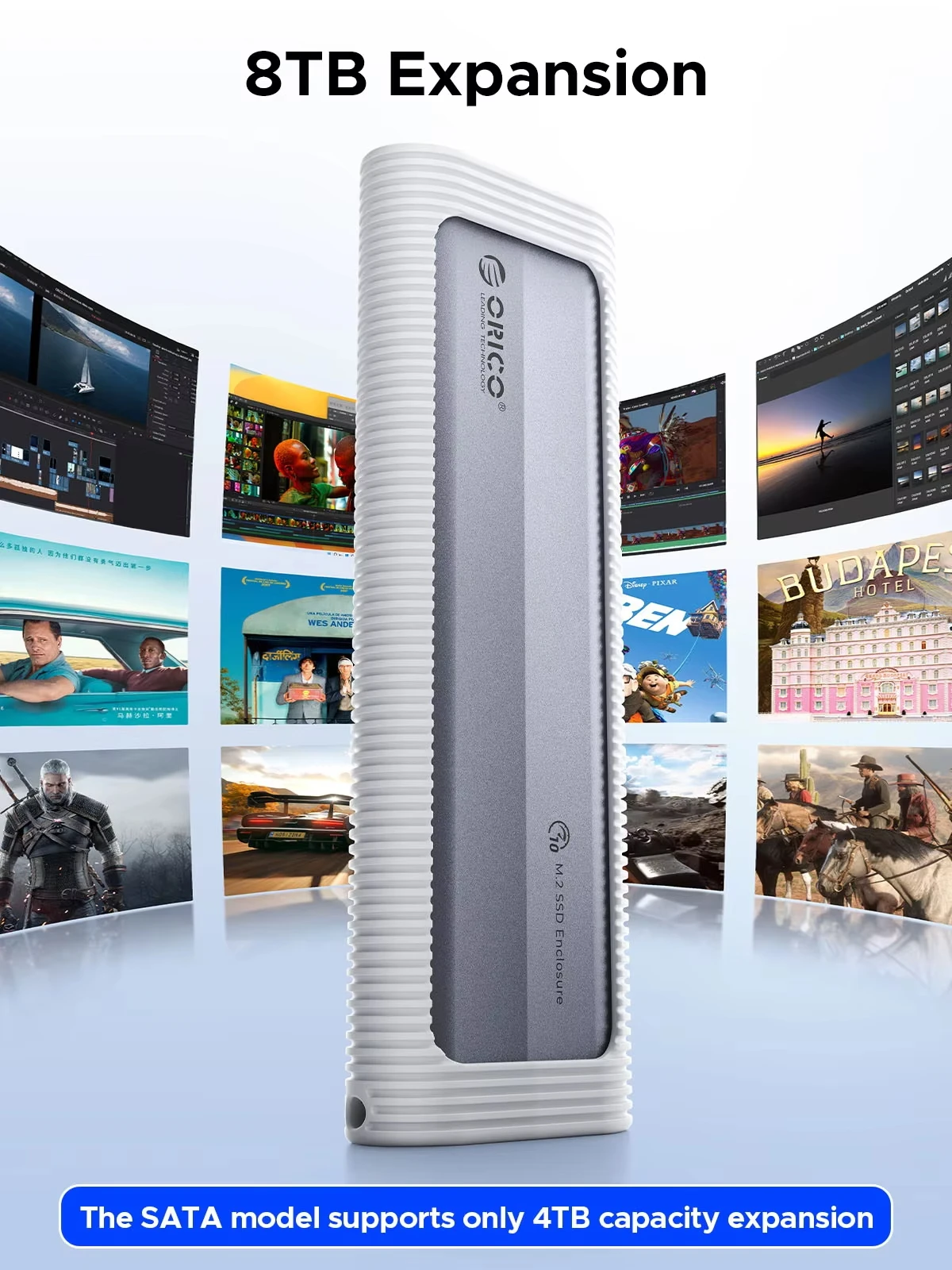 Orico m.2 nvme sata ssd gabinete usb externo 10gbps m.2 nvme para adaptador usb suporte uasp para pcie nvme e sata ssd sem ferramentas
