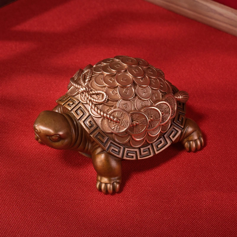 زخرفة نحاسية لسطح المكتب لغرفة المعيشة "المال السلحفاة"، زخرفة هدية للحرف اليدوية لتزيين المنزل #1