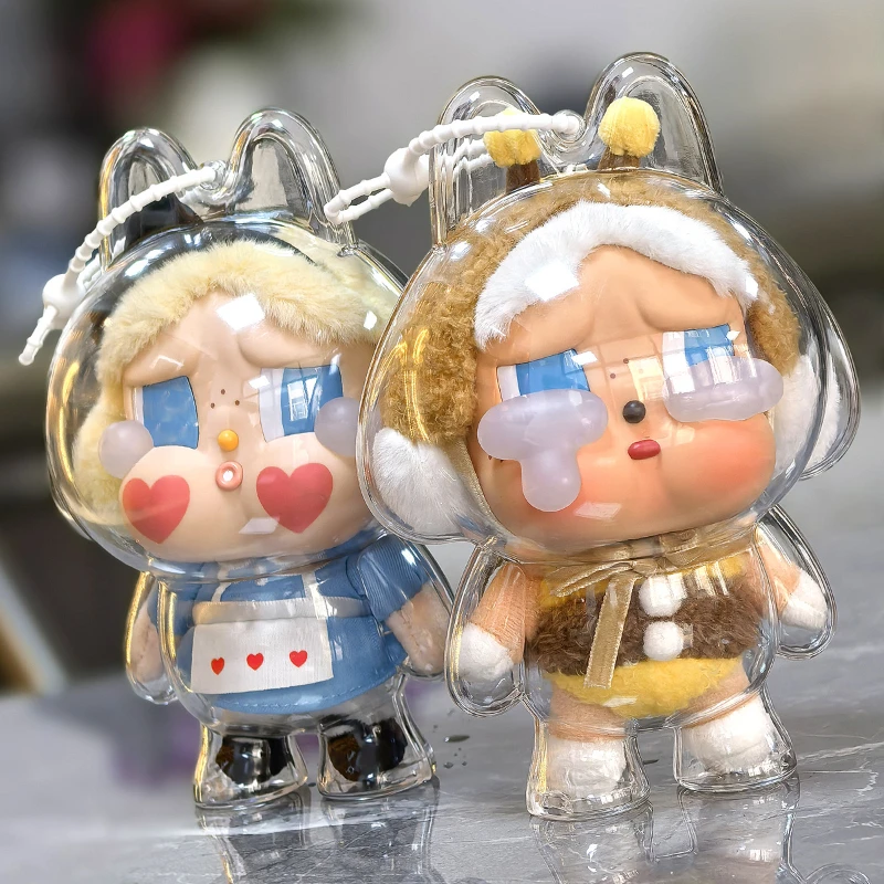 1pc Transparent Acrylic Hard Shell Protective Case for Crybaby Tear Series Dustproof with Anti-theft Rope for Dolls Display​