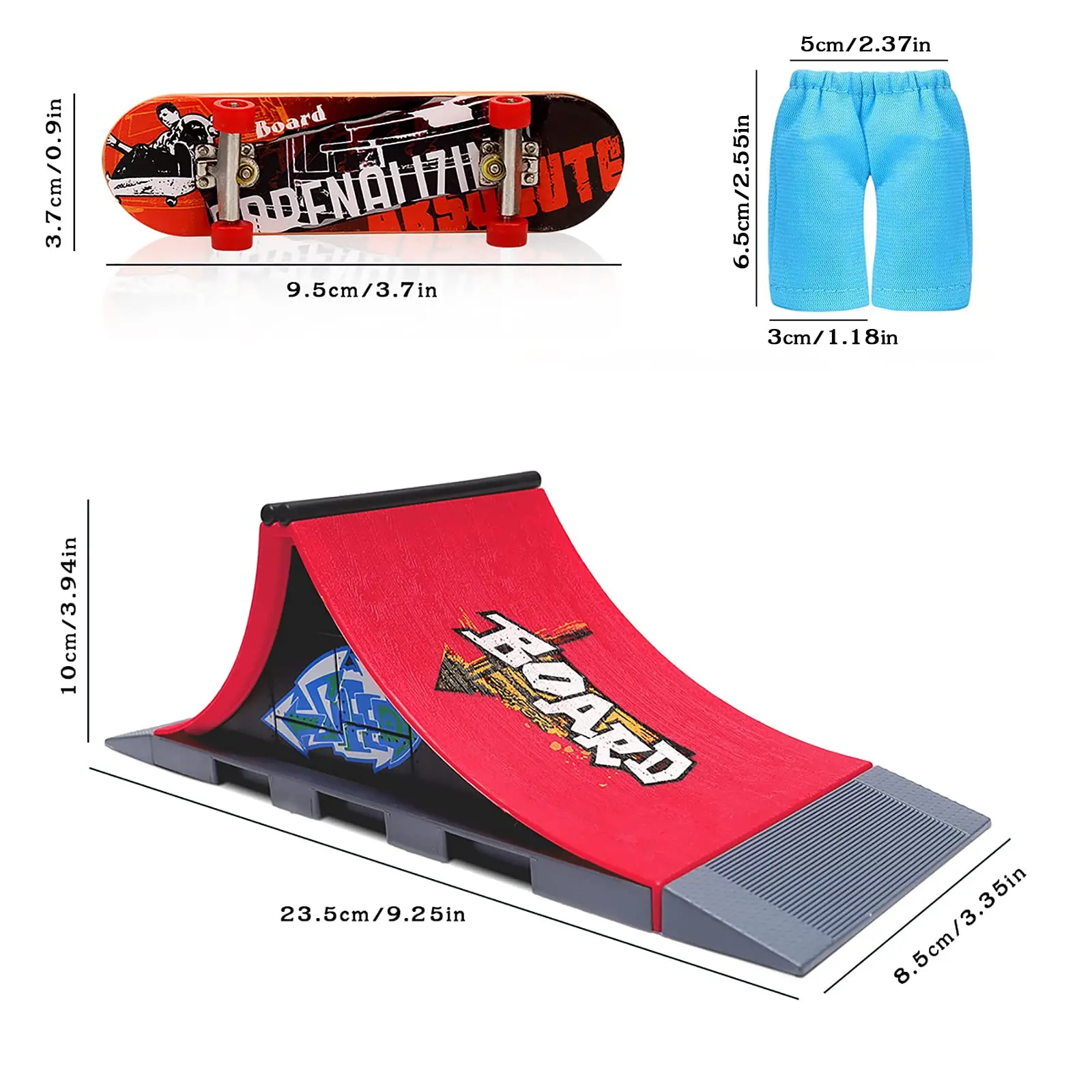 Mini Dedo Skate Ramp para Crianças, Kit Skate Park, Fingerboard e Mini Dedo Curto, Jogo Freestyle Interativo