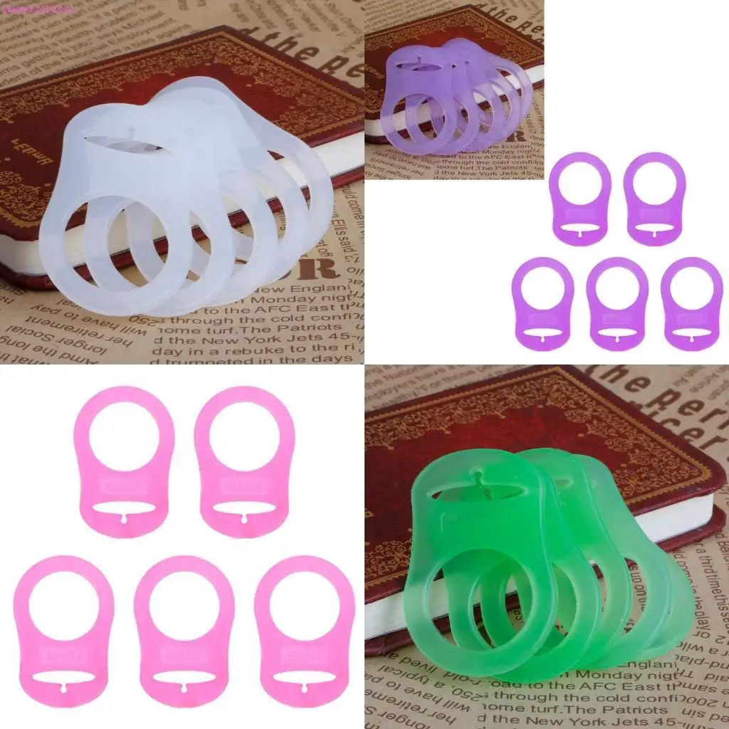D0JC 5pc/set Dummy Pacifier Holder Clip Adapter Ring Button Pacifier Adapter