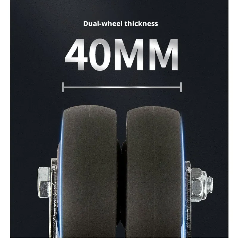 1 Pc 2 Inch Flat Double Wheel Pulley High Load-bearing Silent Universal Sofa Caster Furniture Accessories with Brake