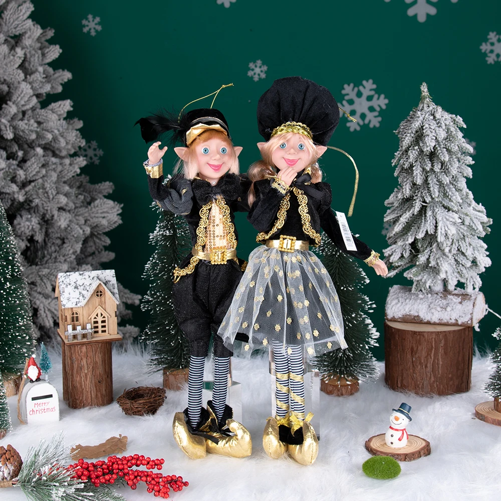 2024 New Year Christmas Elves Plush Elf Doll Xmas Decoration Navidad New Year Gifts Tree Hanging Ornaments Children Cute Toys