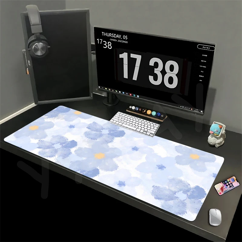 

Large Cute Mousepads Flower Mouse Pad Computer Mousepad Desk Mat 90x40cm Desk Pads For PC Keyboard Mats Table Rug