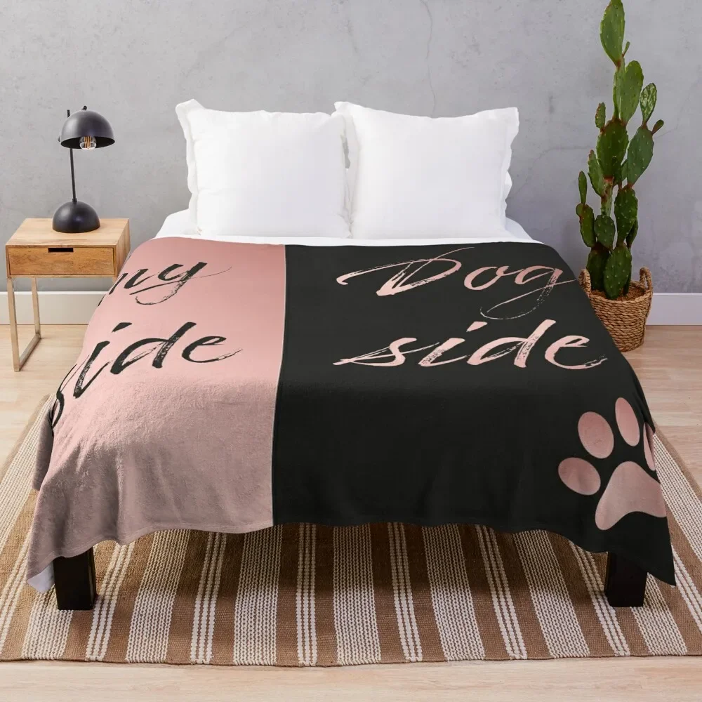 

My Side Dog Side Throw Blanket Plaid Cute Sleeping Bag Blankets