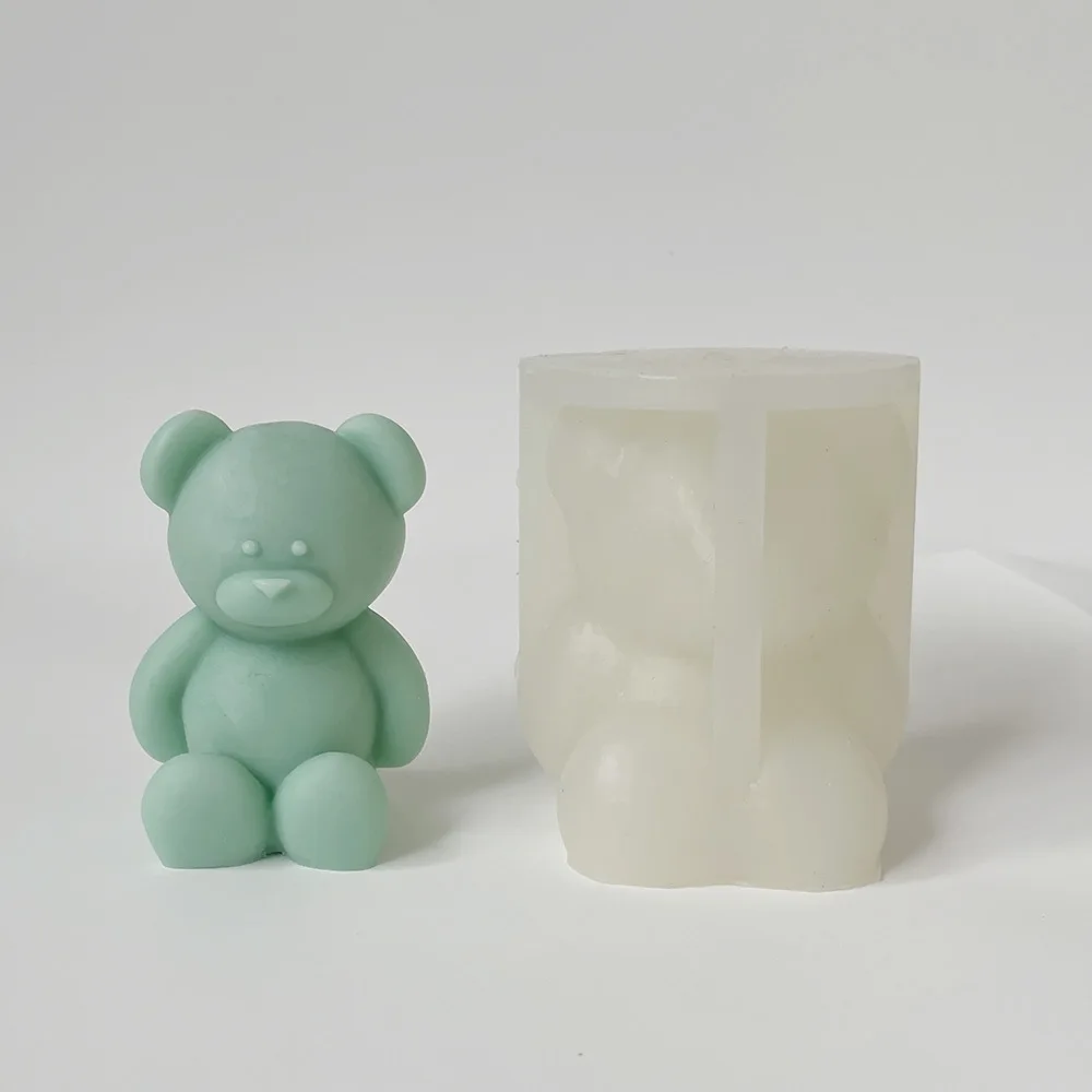 Cute Bear Silicone Candle Mold for DIY Aromatherapy Candle Plaster Ornaments Soap Epoxy Resin Mould Handicrafts Making Tool