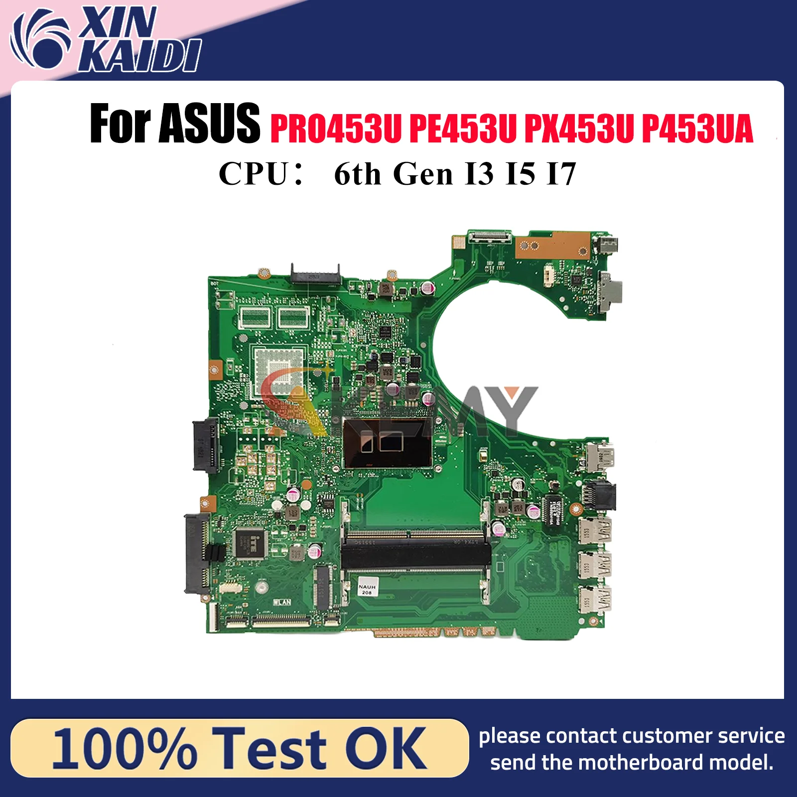 

P453UA Материнская плата для ноутбука ASUS ProArt PRO453U PX453U P453UJ P453U PE453U P453UA Материнская плата с процессором I3 I5 I7 тест ОК быстрая доставка
