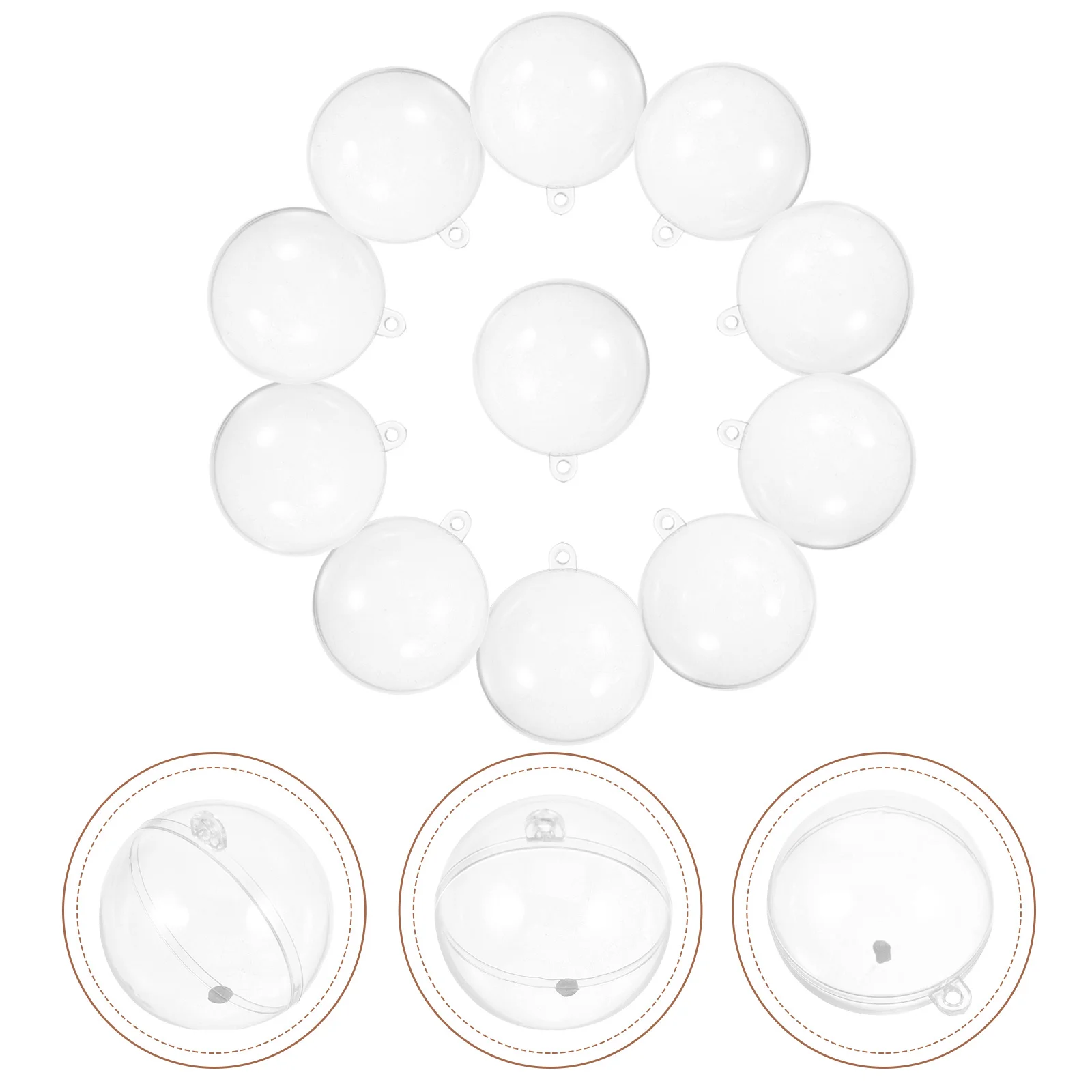 

30pcs 50Mm Clear Plastic Fillable Ball Ornament Shatterproof Reusable Diy Craft Decor Christmas Wedding Party Hanging Balls Bath