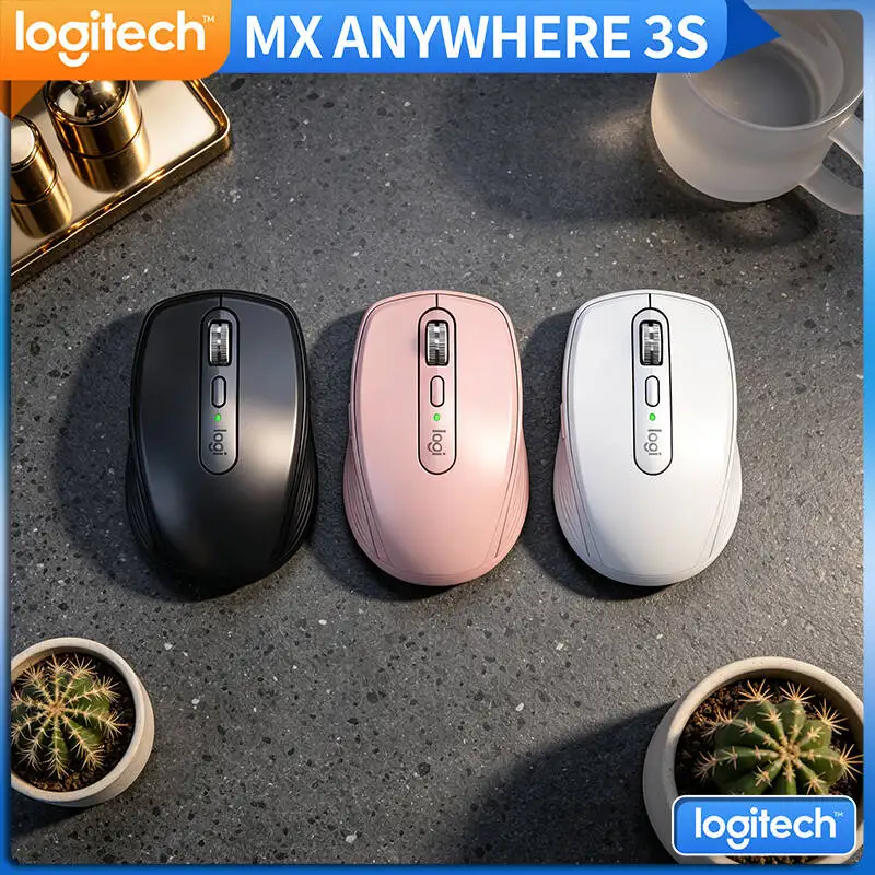 Logitech MX Anywhere 3S Travel Mouse - 8000 DPI Glass Tracking, MagSpeed Scroll, Silent Buttons, Office & Travel Use