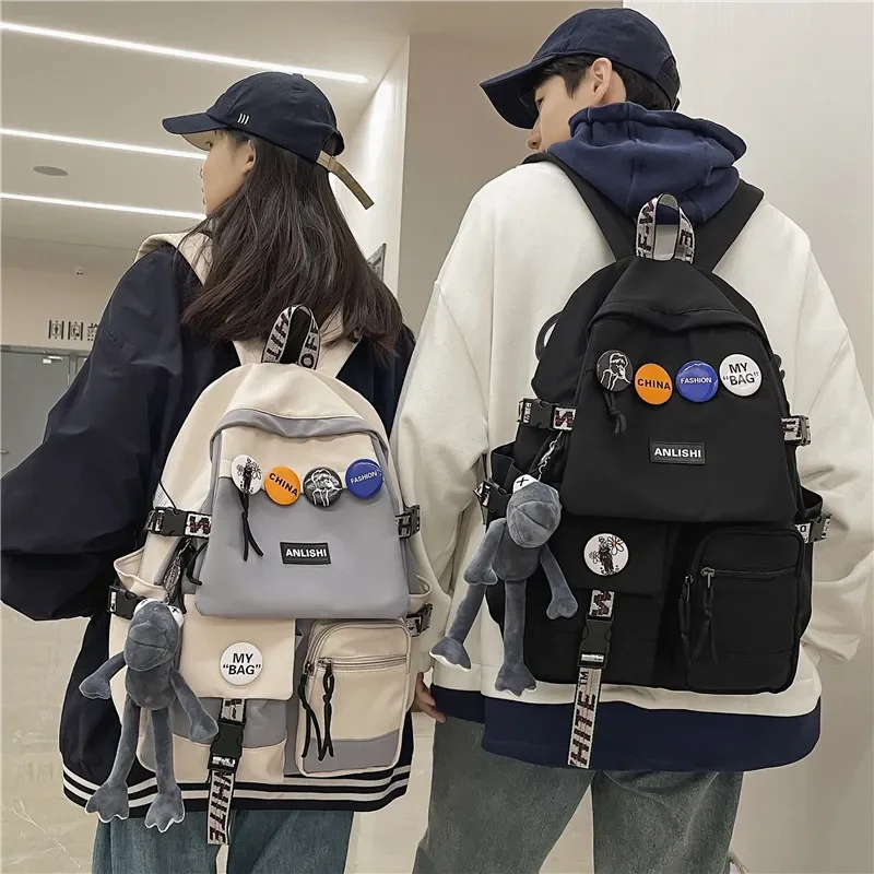 

2023 Bags For Harajuku Backpack Teens Korean School Female Large Backpacks Capacity Men New Women Tooling School Student Fashion