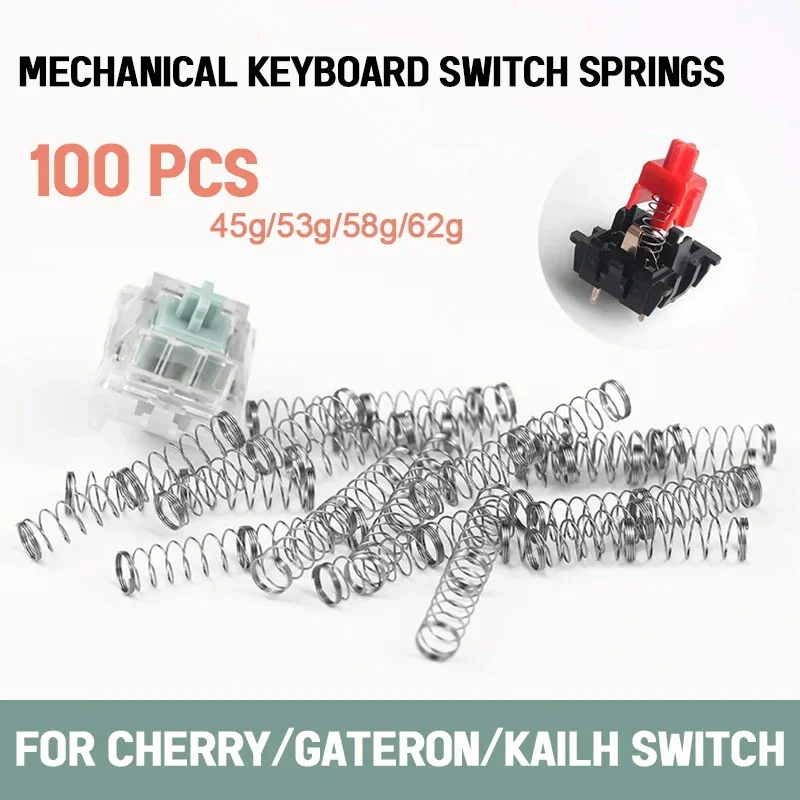 100 pçs diy interruptor de teclado mecânico molas duplas para cereja mx gateron ttc kailh switch 45g 53g 58g 62g gk61
