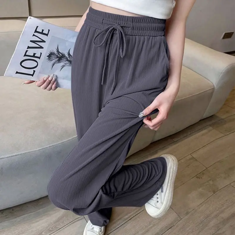Pantalones Mujer Oficina Mujer Primavera Casual Estilo de negocios Gasa Al aire libre Piernas anchas Transpirable Escena urbana Cómodo Todo fósforo