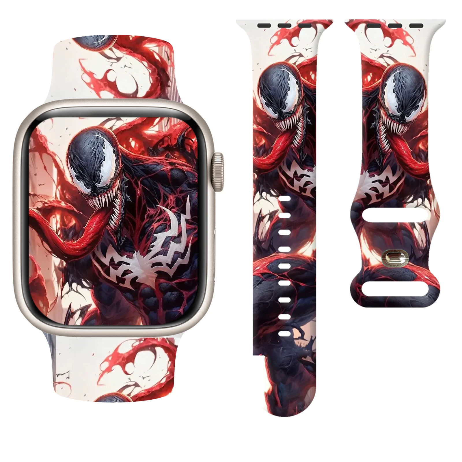 

MINISO Venom for Apple for Apple Watch 11 10 9 8 7 Silicone Band Replacable Bracelet for iWatch 46mm 42mm 41mm 40mm Watchband