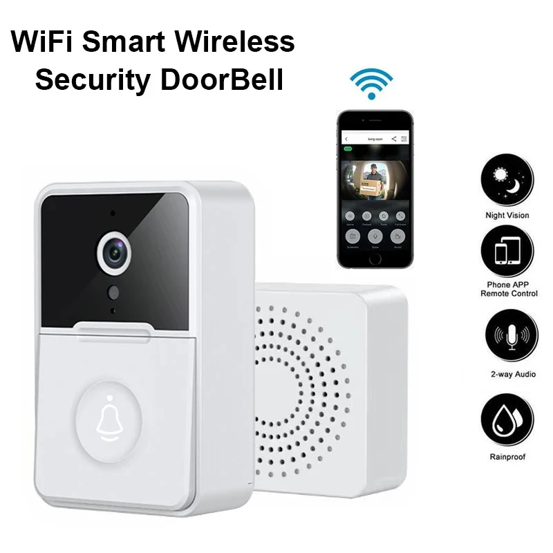 X3 Wireless Doorbell Wifi Outdoor Hd Camera Security By Bell Night Vision Video Intercom Voice Change For Home Monitor By Phone