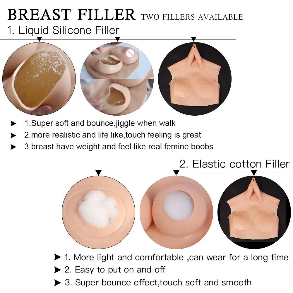 EYUNG H Cup No Collar Silicone Breast Forms Crossdresser Crossdressing Fake Boobs For Transgender Fake Breast Plate Fake Tits