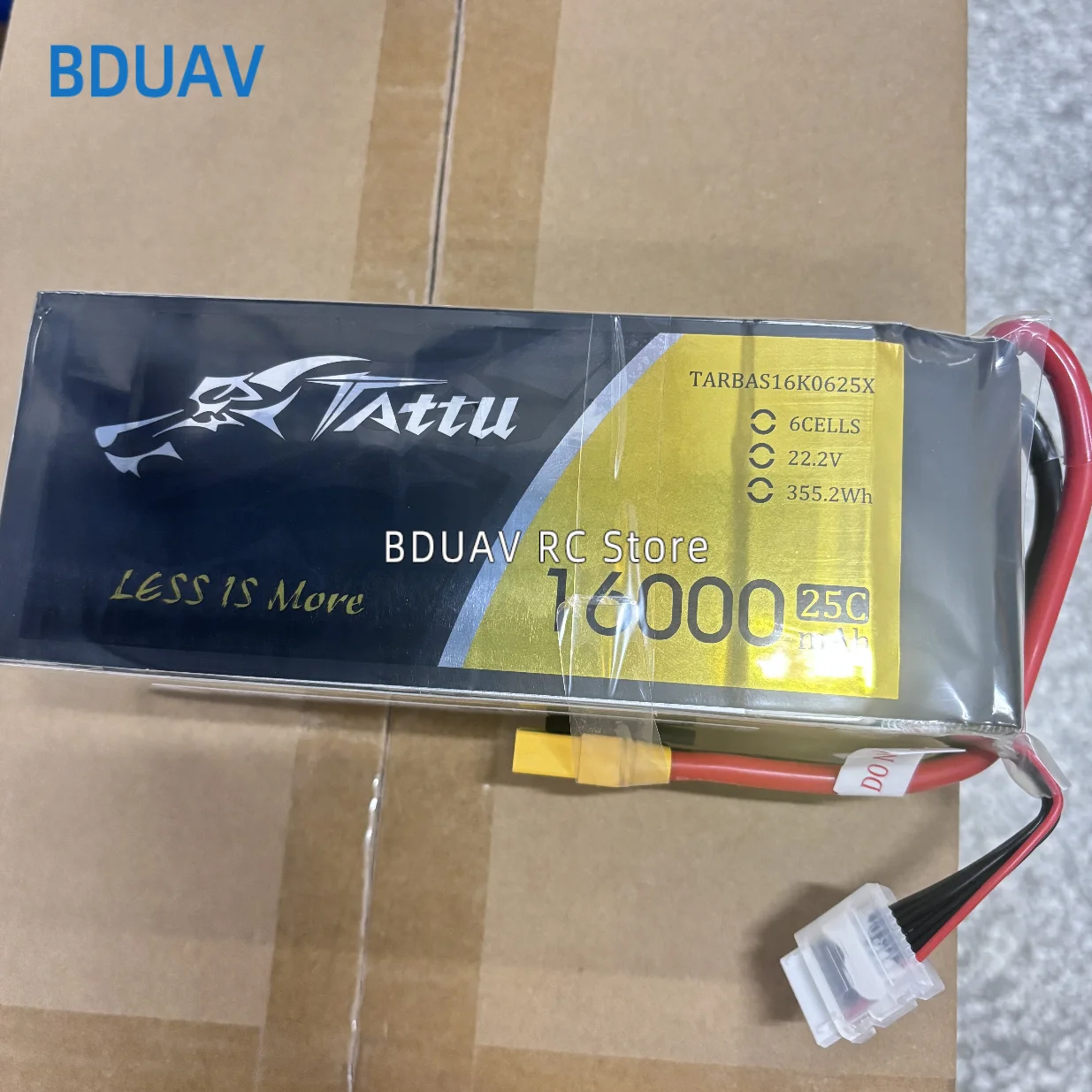 TATTU 16000mAh 22.2V 6S LiPO Battery 15C for Big Load Multirotor Hexacopter for  10KG 16 L Agricultural drone/ UAV drone