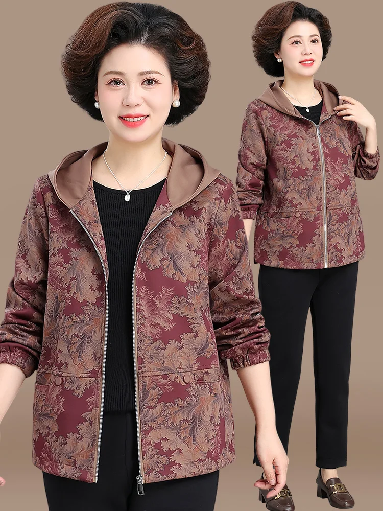 

Spring Faion Outerwear Casual Jaet for Middle-Aged Mothers Large Size Coat New 2025 Women's Clothing Leisure Top Coat
