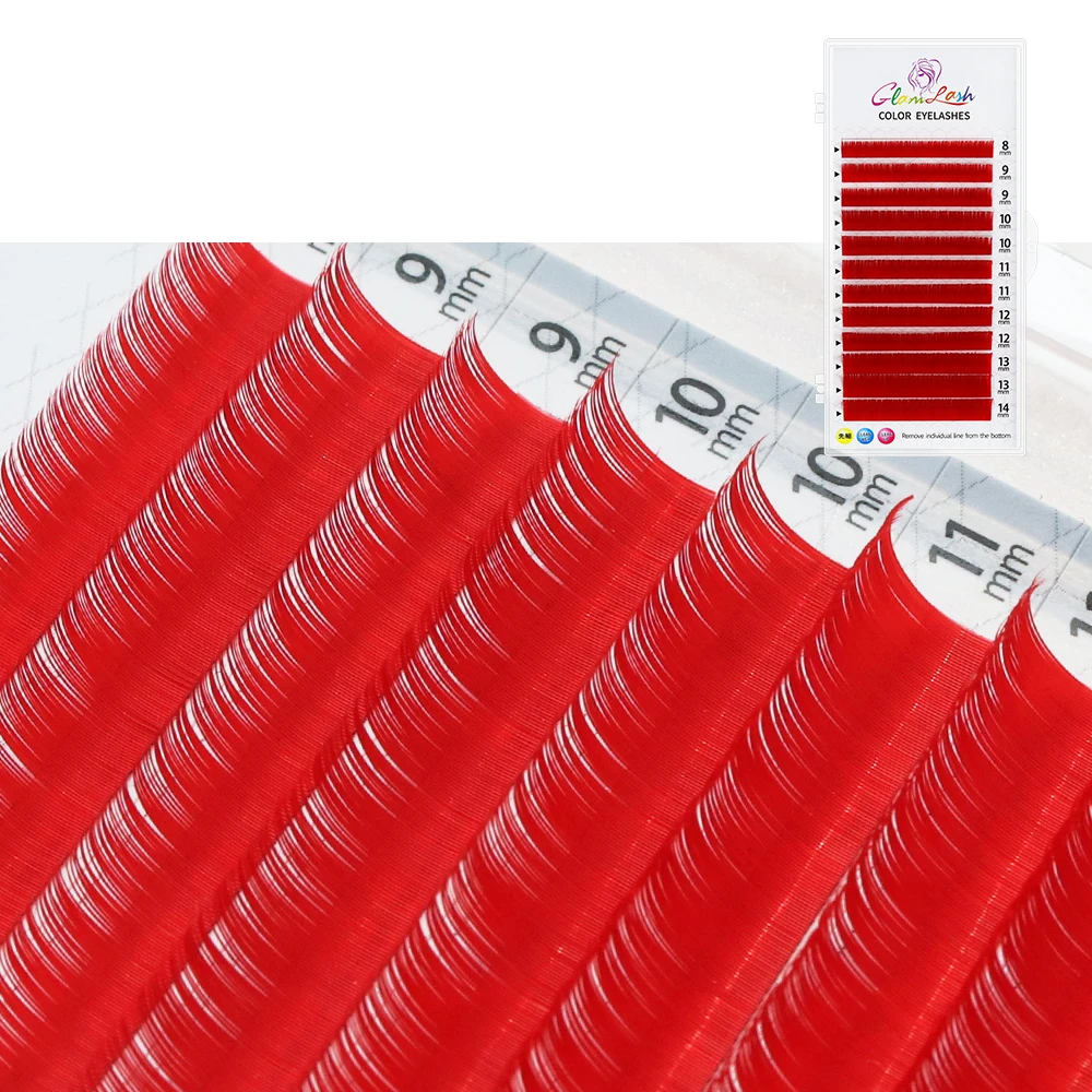 GLAMLASH Colored Individual False Eyelashes Natural Long