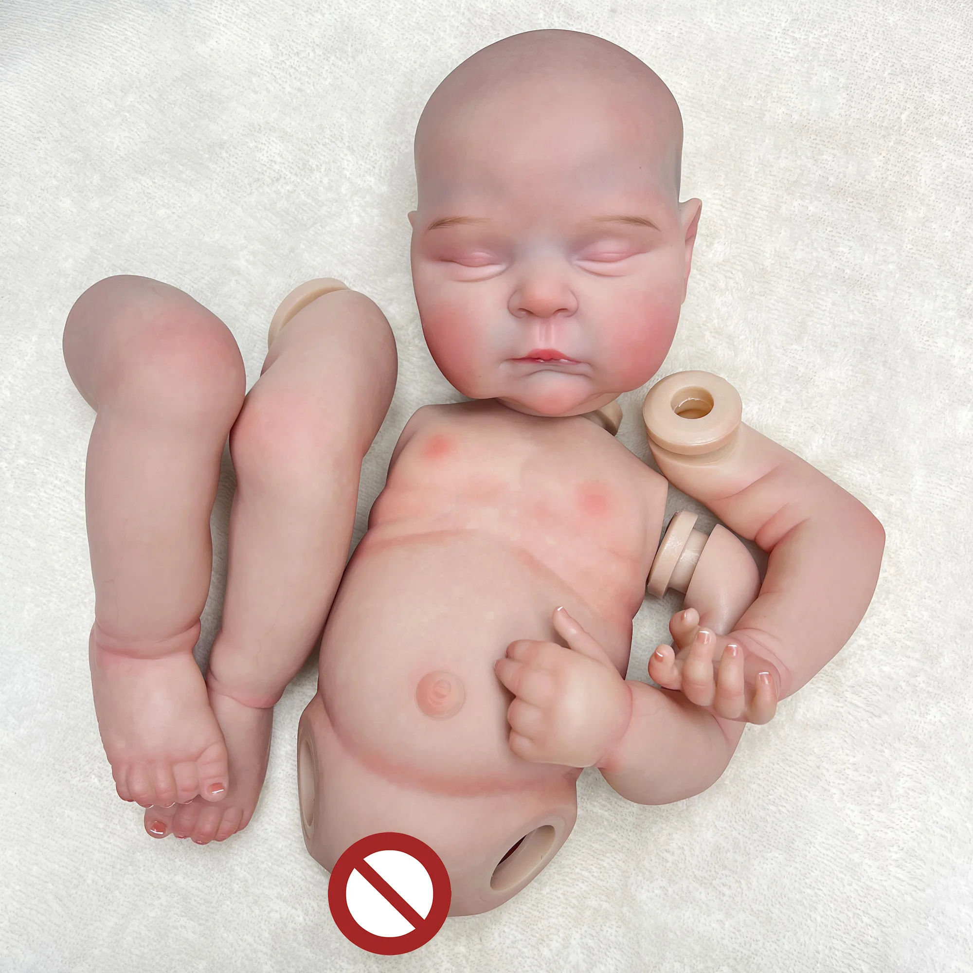 Peaches Bebe Reborn Boy and Girl 18-20Inch Full Body Silicone Vinyl With Artist Oil Painted Veins Lifelike Real Reborn Dolls