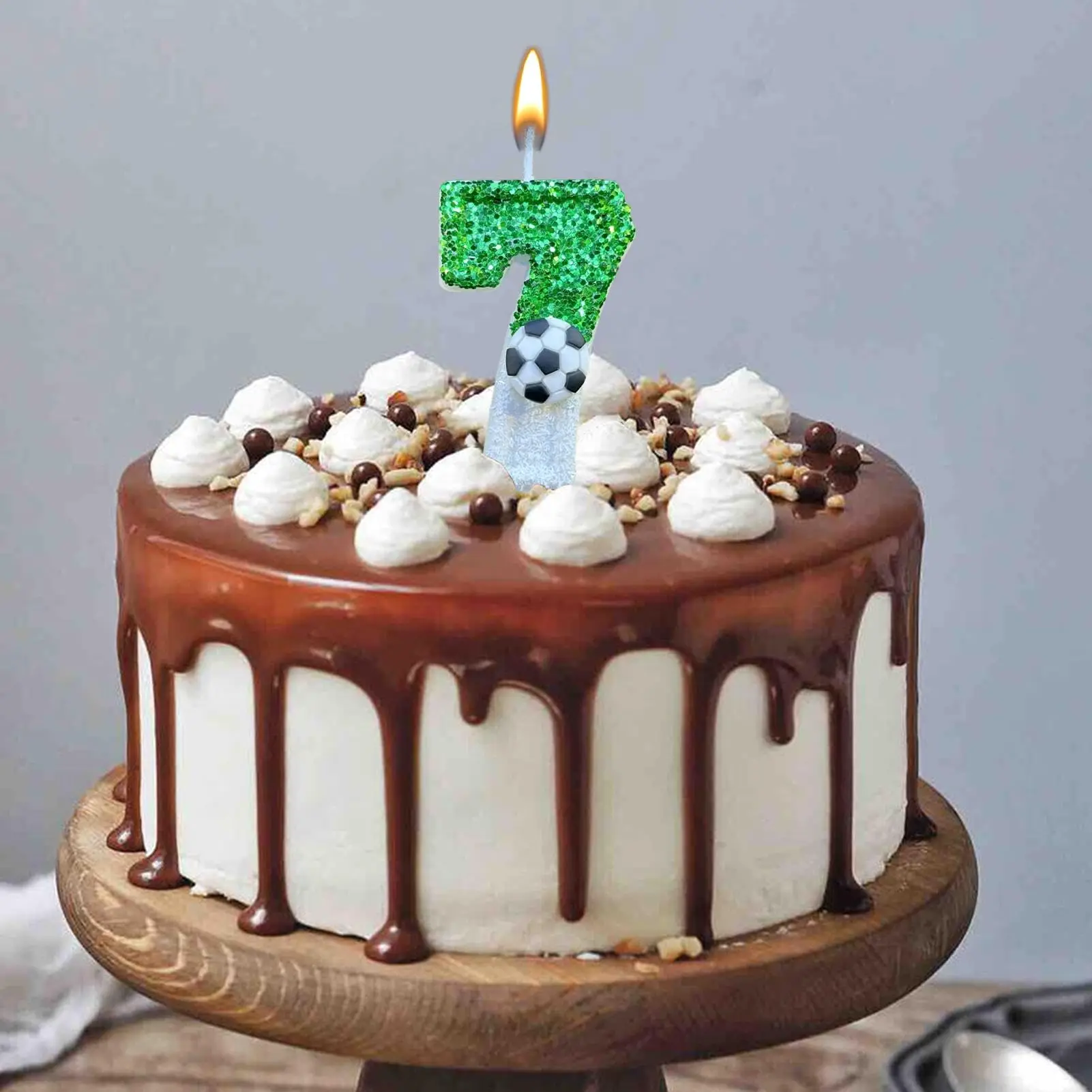 Football Birthday Number Candles, Candle Numbers for Cakes, Decorative Number Candles, Cake Topper Decoration for Birthday