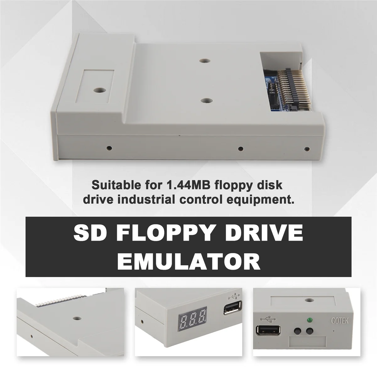 A52TVersion SFR1M44-U100K USB Emulator Gray 3.5In 1.44MB USB SSD Floppy Drive Emulator for Electronic Keyboard for Windows