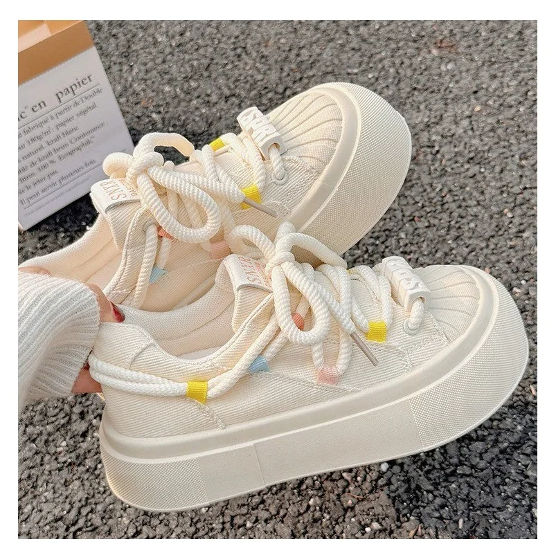 

2024 Striped toe canvas shoes for women autumn laced up sneakers woman wide fit patchwork trainers girls fashion sport gym shoes