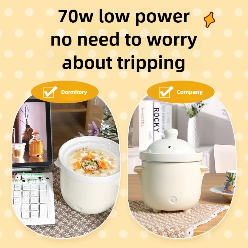 220 فولت 500 مللي/600 مللي المواقد البطيء الكهربائية وعاء الطبخ السيراميك للحساء وعصيدة الطفل ، وعاء الحفاظ على الصحة طباخ متعدد