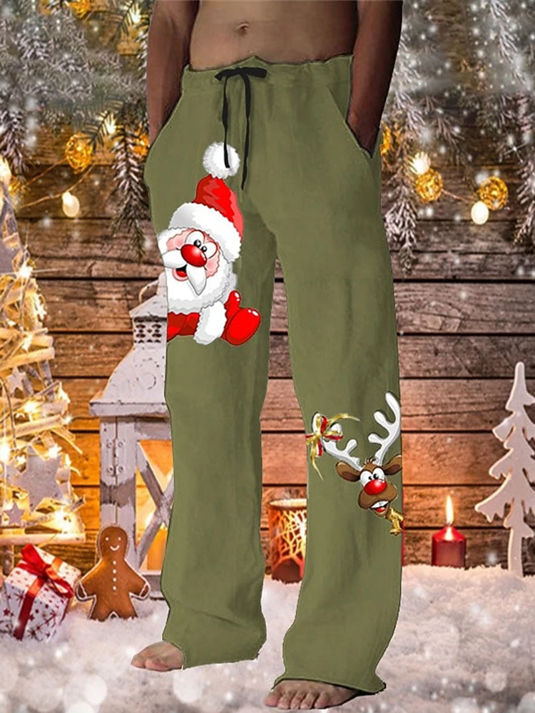 กางเกงลำลองผู้ชายลายหัวกะโหลกตลกๆ สำหรับฤดูใบไม้ร่วงคริสต์มาส ปี 2025 กางเกงลำลองใส่ได้ทุกวันและอเนกประสงค์ มีเชือกผูกเอว ไซส์ S-5XL