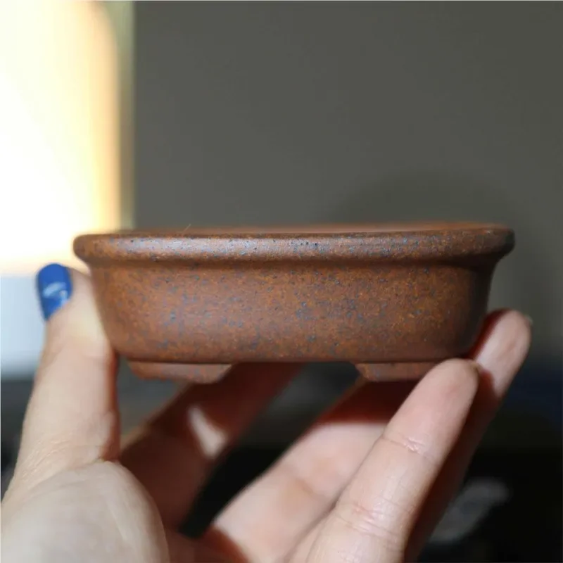 Chinese Yixing Purple Clay Flower Pot Handmade Square Bonsai Pot Home Desktop Decoration Succulent Flower Pot With Holes LH211