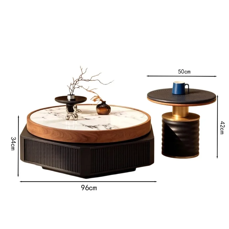 Rotating coffee table combination Italian minimalist living room household small apartment medium