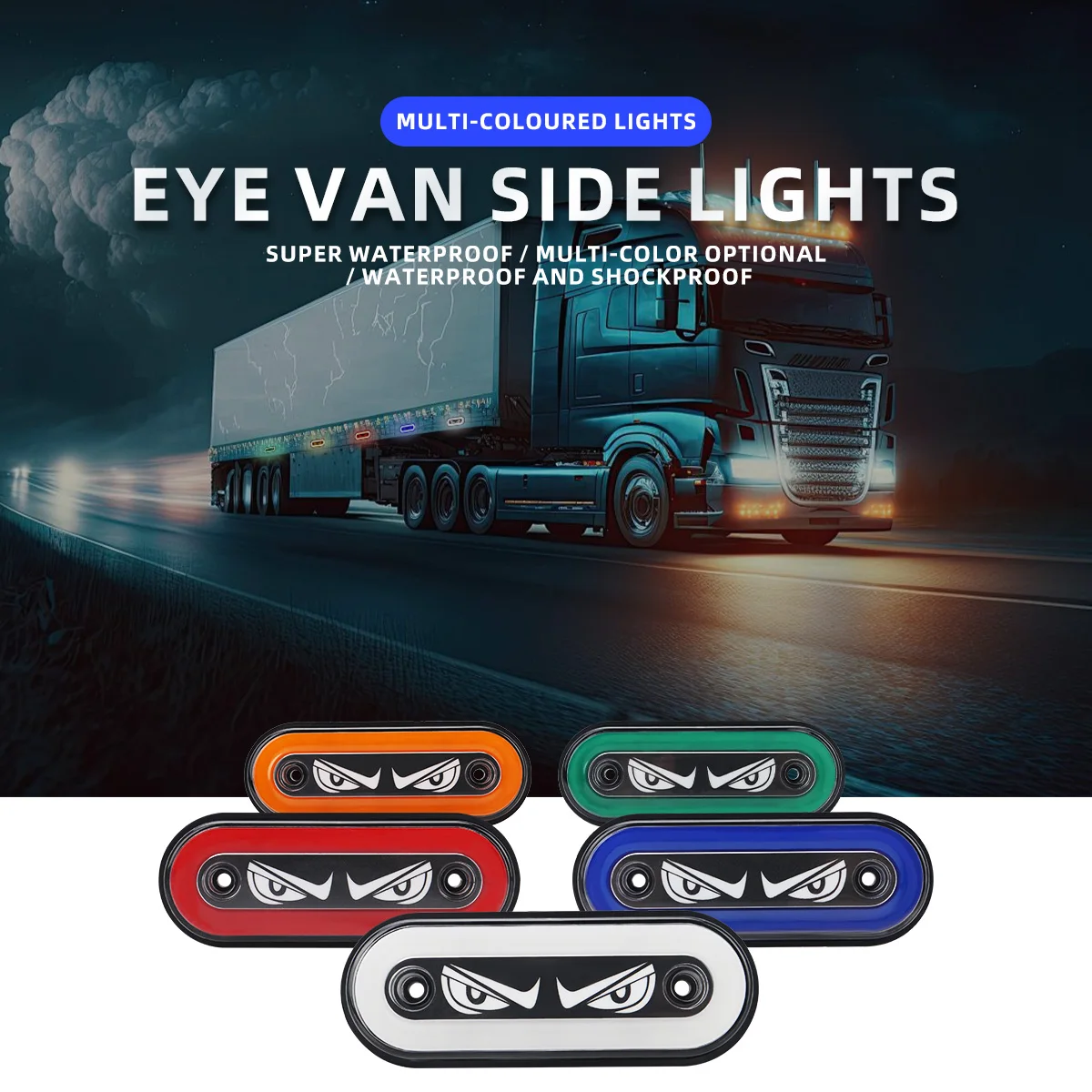 

2/4Pcs Demon Eye 12-24V Truck Side Light Super Bright Signal Light LED Side Marker Lights For Trailers Construction Vehicle UTV
