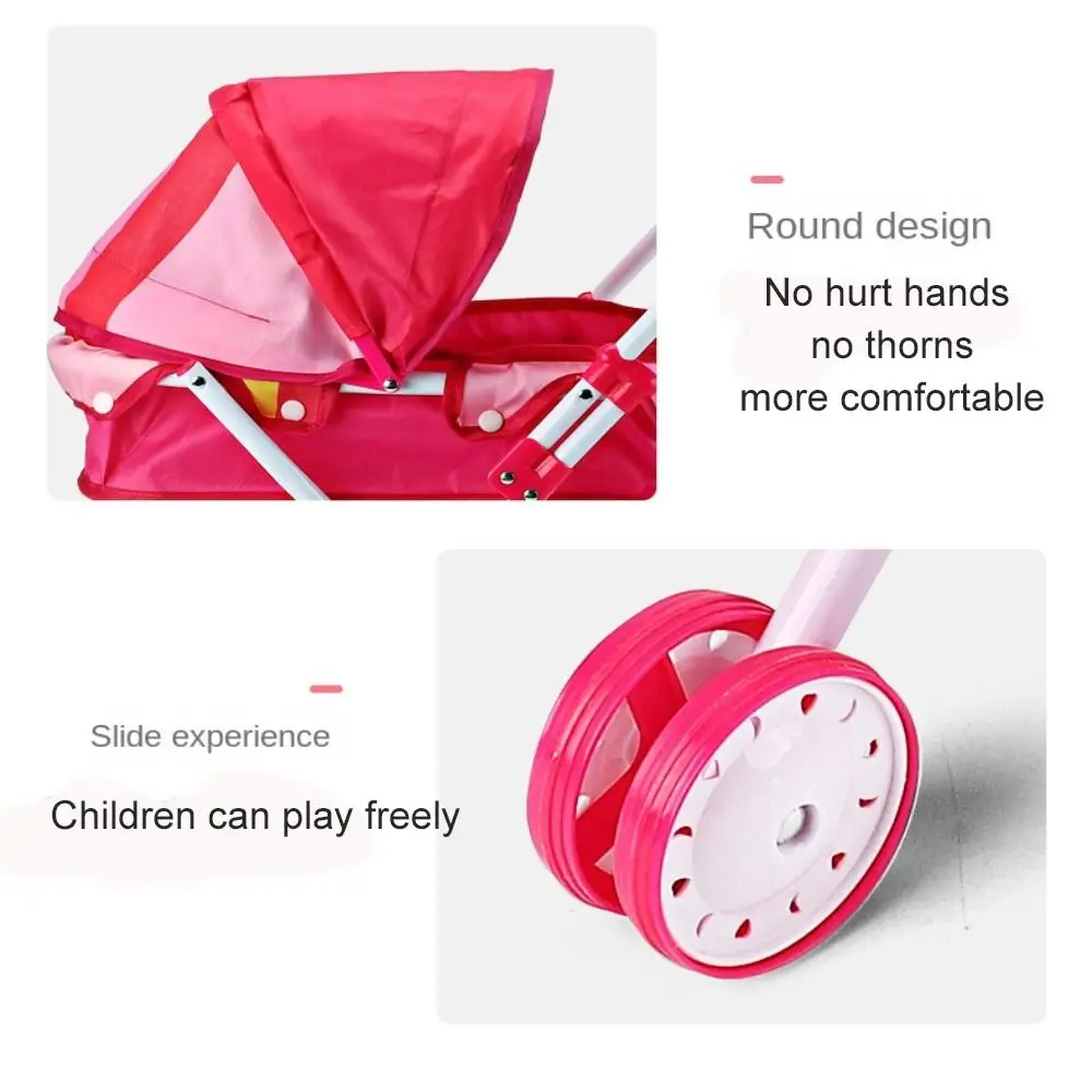 Dolls Pram Baby Stroller Play Game Kids House Accessories Furniture Toy Pretend Play Toy for Toddlers Little Girls Boys Children