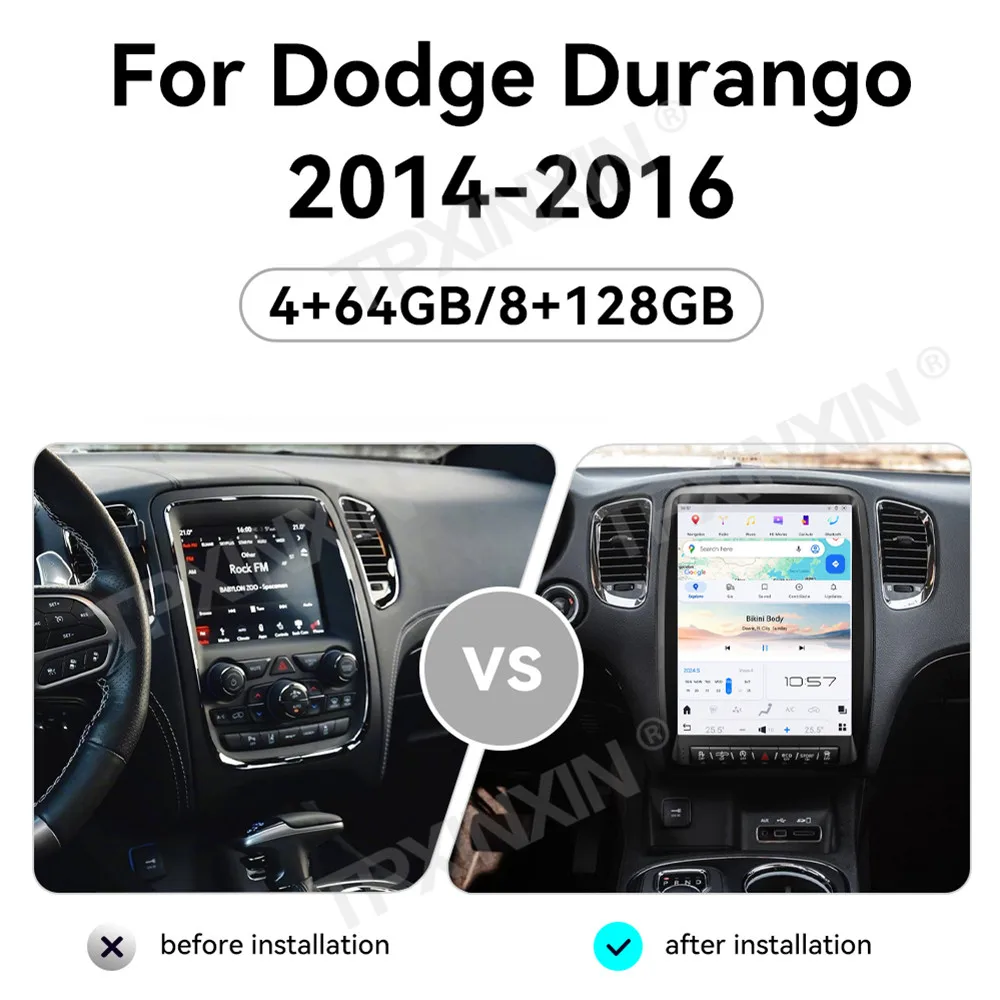 For Dodge Durango 2014~2016 Qualcomm Android Auto Carplay Car Radio Automotive Multimedia Stereo Player GPS Navigation Head Unit