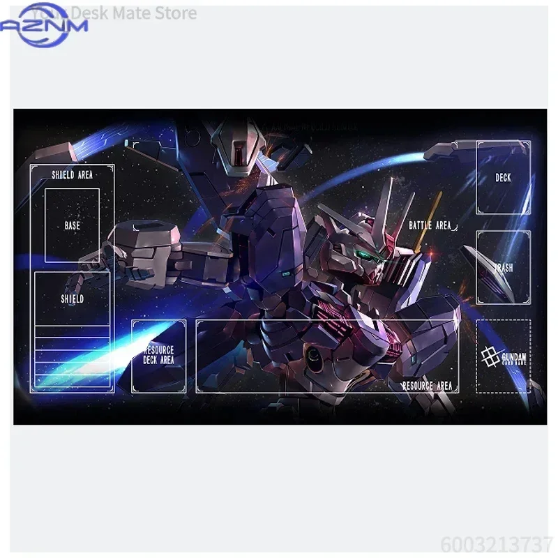 Anime Mecha TCG Game Zone Mouse Pad, Rubber Non Slip Desk Mat, Space Sci-fi Robot Battle Art Mouse Pad for Card Game and Desktop