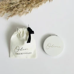 Personalised Mini Compact Mirror For Purses Bridesmaid Proposal Pocket handheld Travel Portable Magnifying Makeup Mirror Gifts