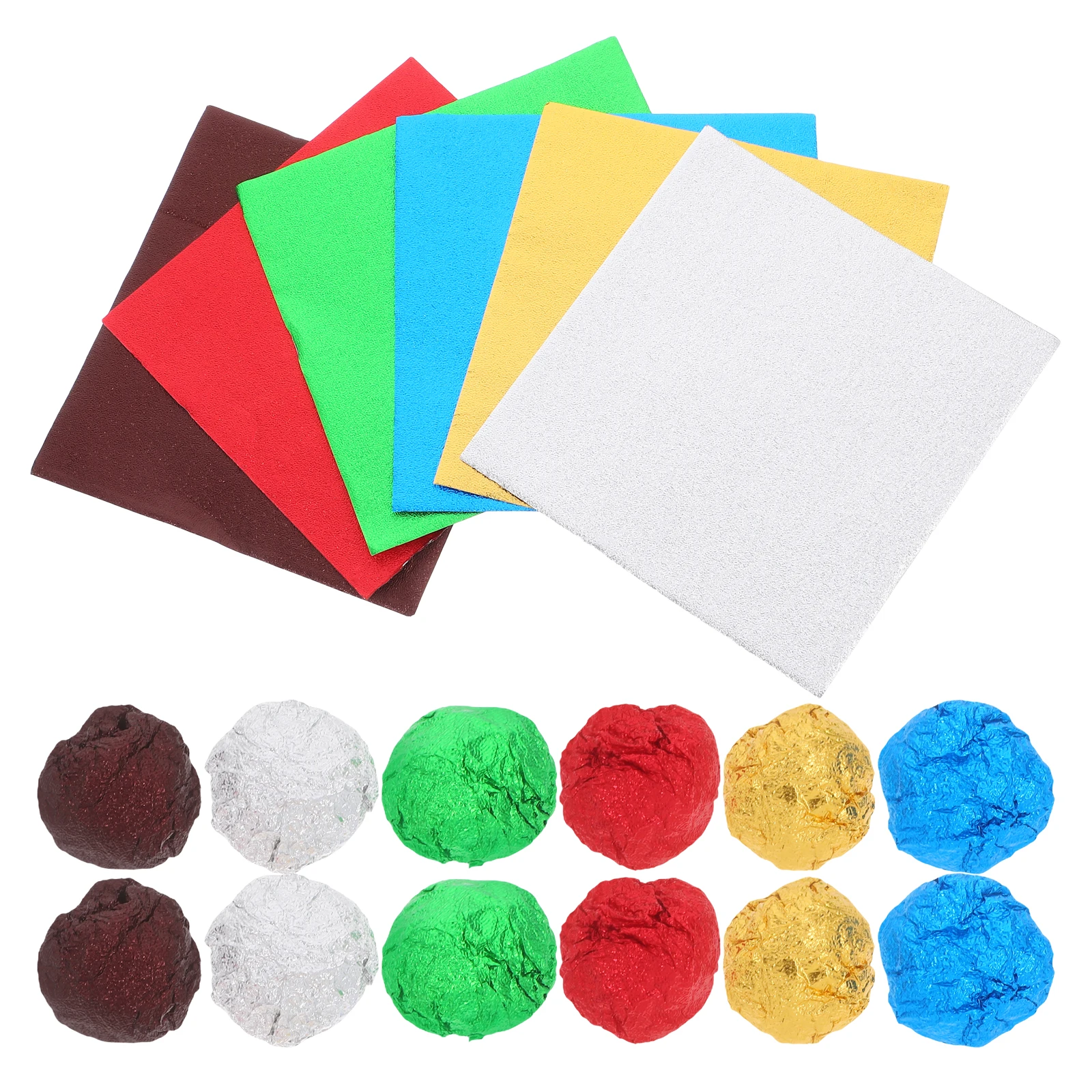 

600pcs Candy Wrappers Chocolate Foil Wrappers Easy To Cut Aluminum Foil Paper For Diy Crafts Scrapbooking Wedding Party Holiday
