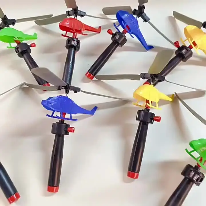 1/3/6 Peças Brinquedos Voadores para Esportes ao Ar Livre, Aviões de Brinquedo com Fio de Puxar, Helicóptero de Brinquedo, 360 °   Helicóptero Rotativo