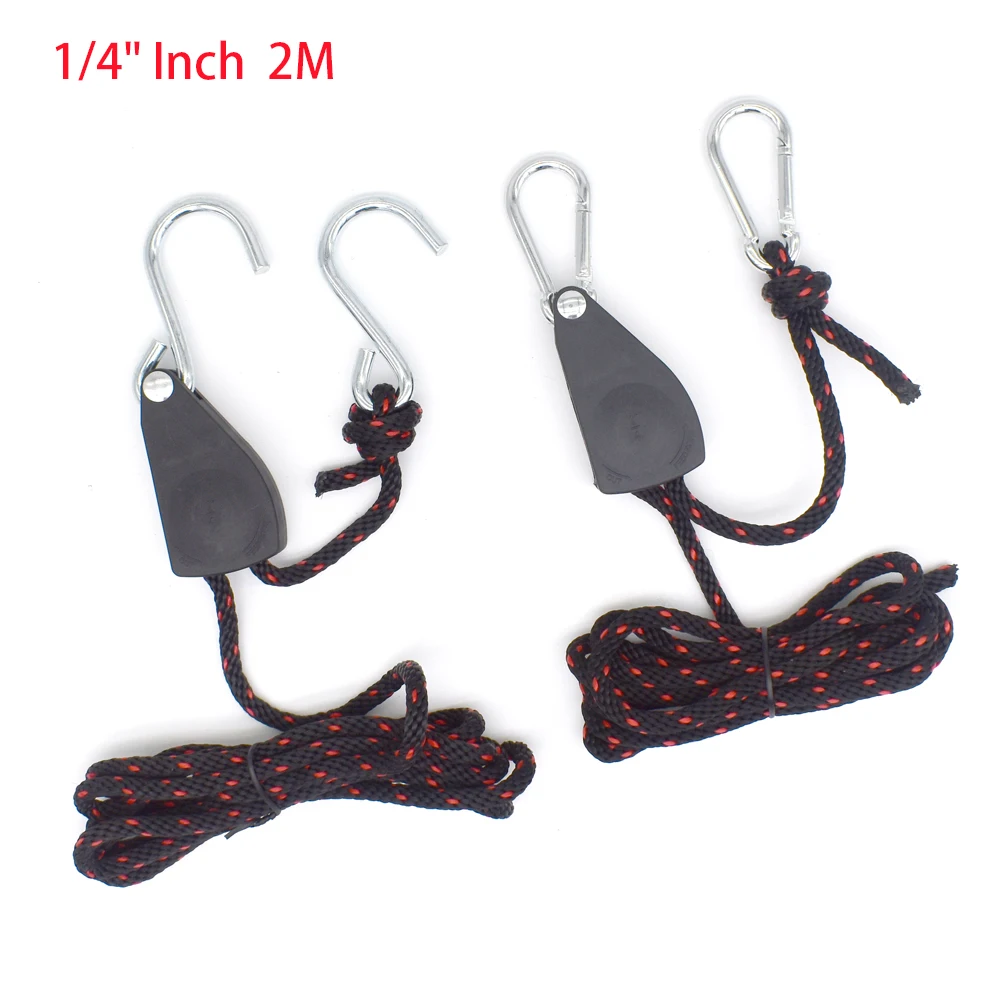 1/4" Inch Adjustable Heavy Duty Rope Hanger Rope Clip Hanger Grow Light Fixture Hanger