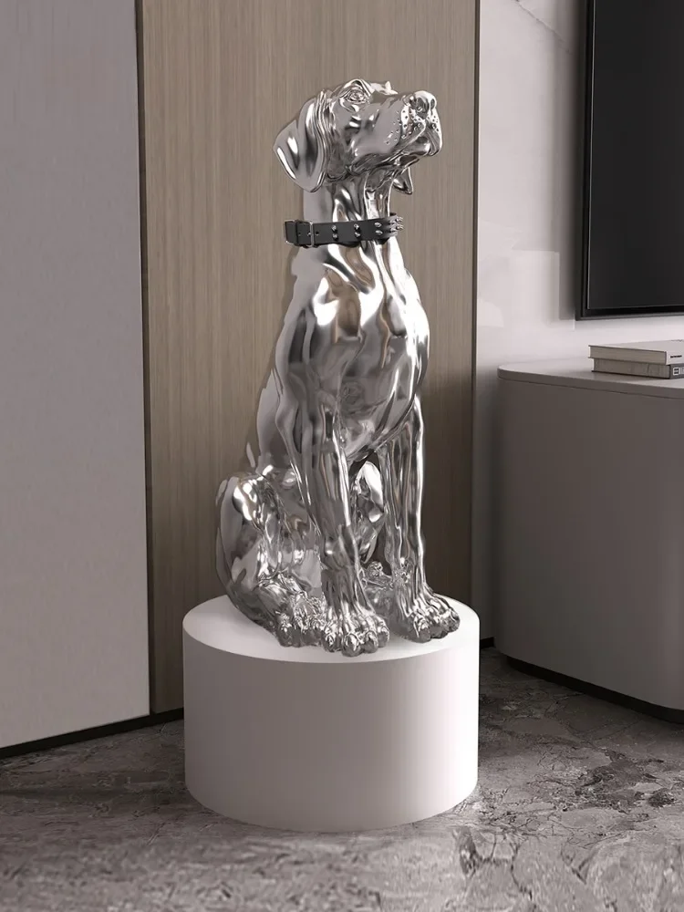 Home Decoration Golden Retriever Dog Sculpture Living Room Floor Ornaments Dog Statue Resin Crafts Modern Nordic Interior Decor