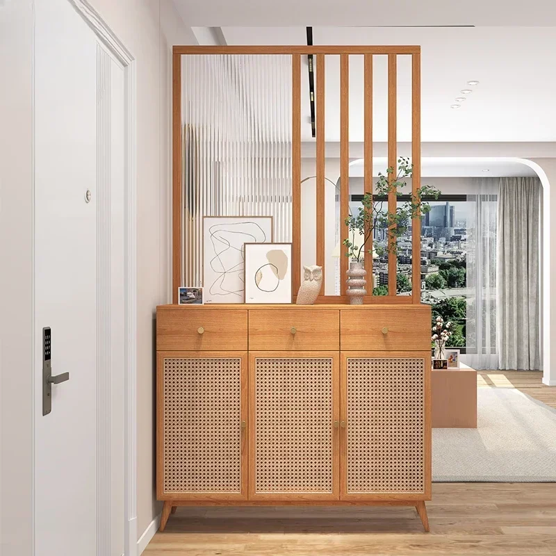 Affordable Long - lasting Japanese-style entrance cabinets, storage cabinets, rattan shoe cabinets, household living room
