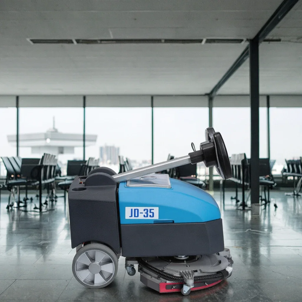 CE Certified Walk-Behind Automatic Floor Scrubber Dryer for Tile Concrete Floors Commercial Cleaning Machine Battery Brush Used