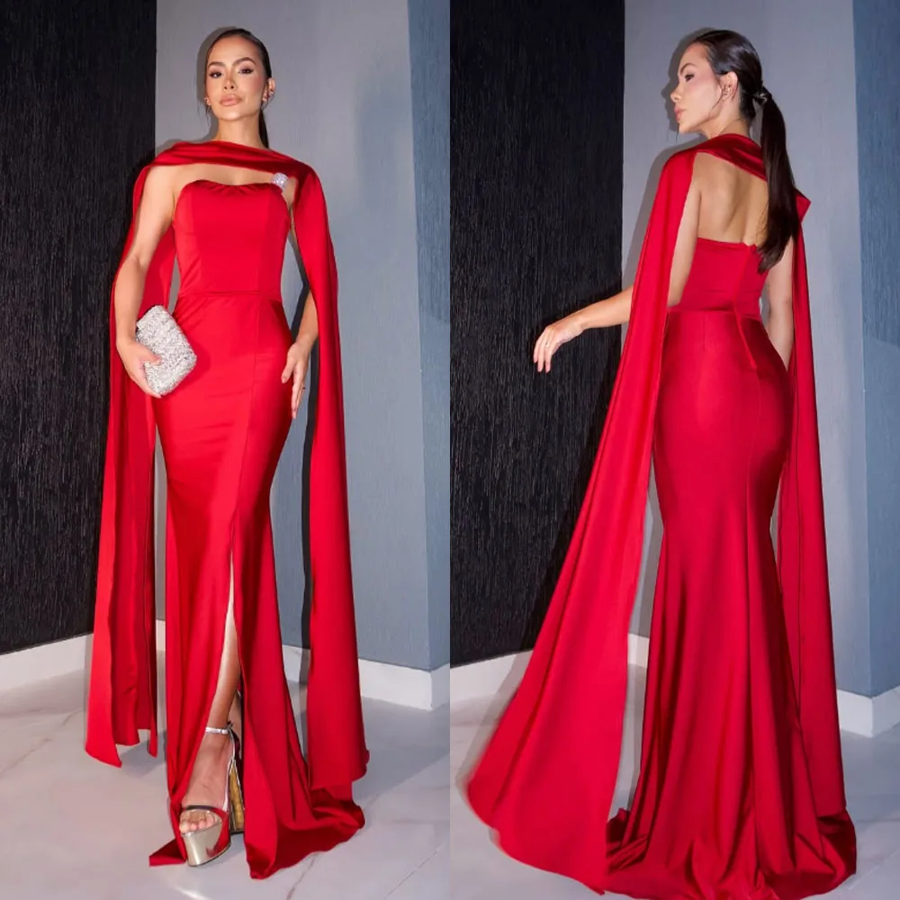 

Customized High Quality Floor Length Sweetheart Sleeveless High Fork Backless Zipper A-line Evening Prom Dresses فساتين سهره