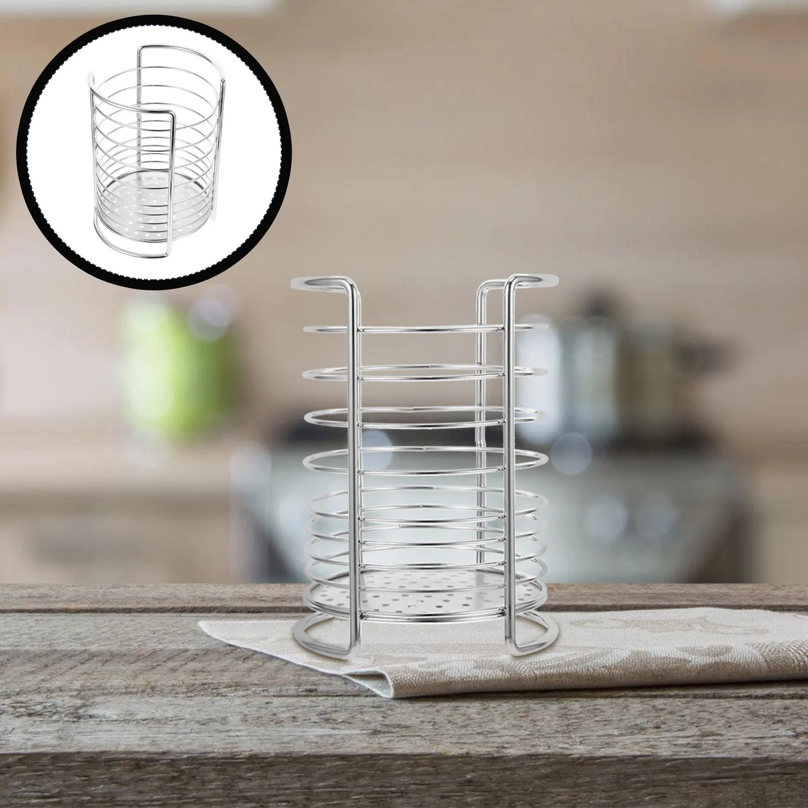 Silverware Organizer Countertop Kitchen Rack Single Compartment Chopstick Holder Tableware Storage Space Saver Desktop