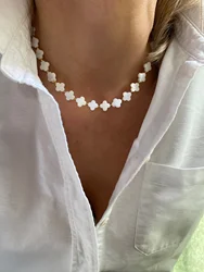 CCGOOD Boho Jewelry Mother of Pearl Choker Necklace Gold Plated 18K Beads Women's Summer Collar Necklace